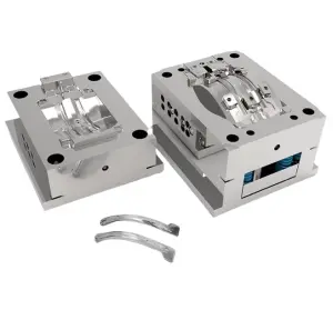High Precision Automotive Door Handle Injection Mold, Custom CNC Machined Plastic Molding Tooling for Exterior Auto Parts