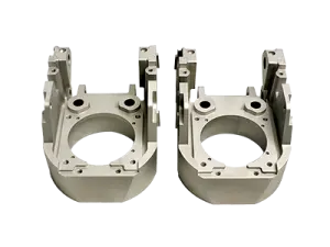 Custom aluminum CNC machining parts with large diameter bore, precision milled structural housing components for robotics and industrial applications