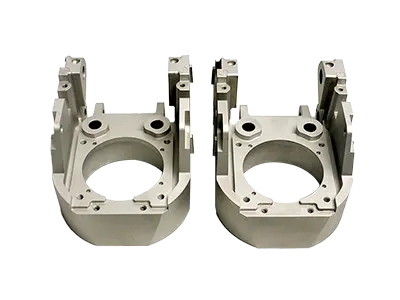 Custom aluminum CNC machining parts with large diameter bore, precision milled structural housing components for robotics and industrial applications
