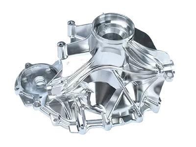 CNC machined aluminum automotive transmission housing, custom lightweight gearbox casing