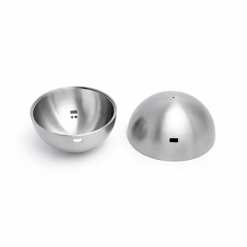Custom CNC machined stainless steel hemispherical components for precision applications in industrial and engineering sectors