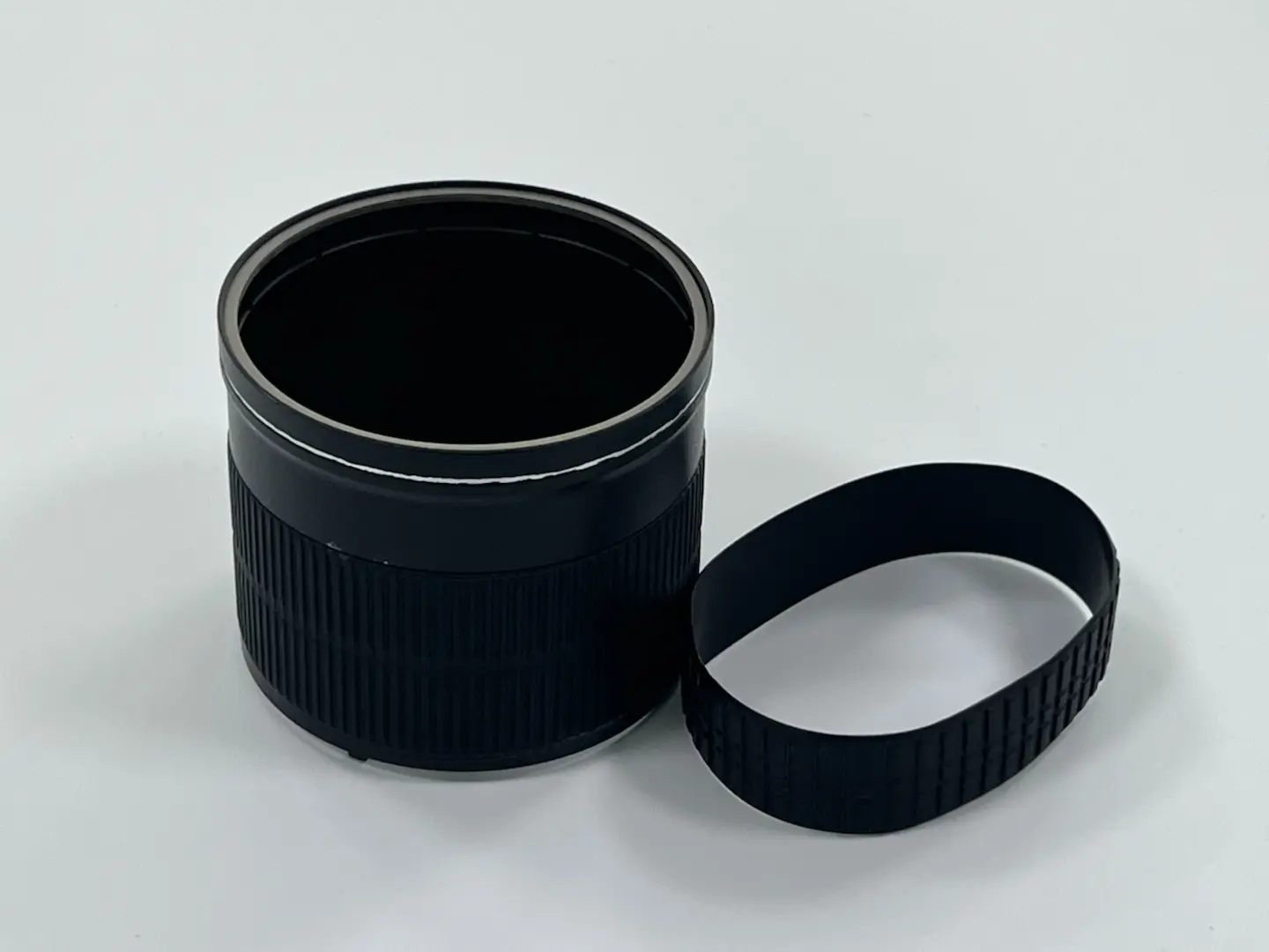 Custom molded black rubber lens grip ring and protective sleeve, non-slip rubber parts for optical equipment
