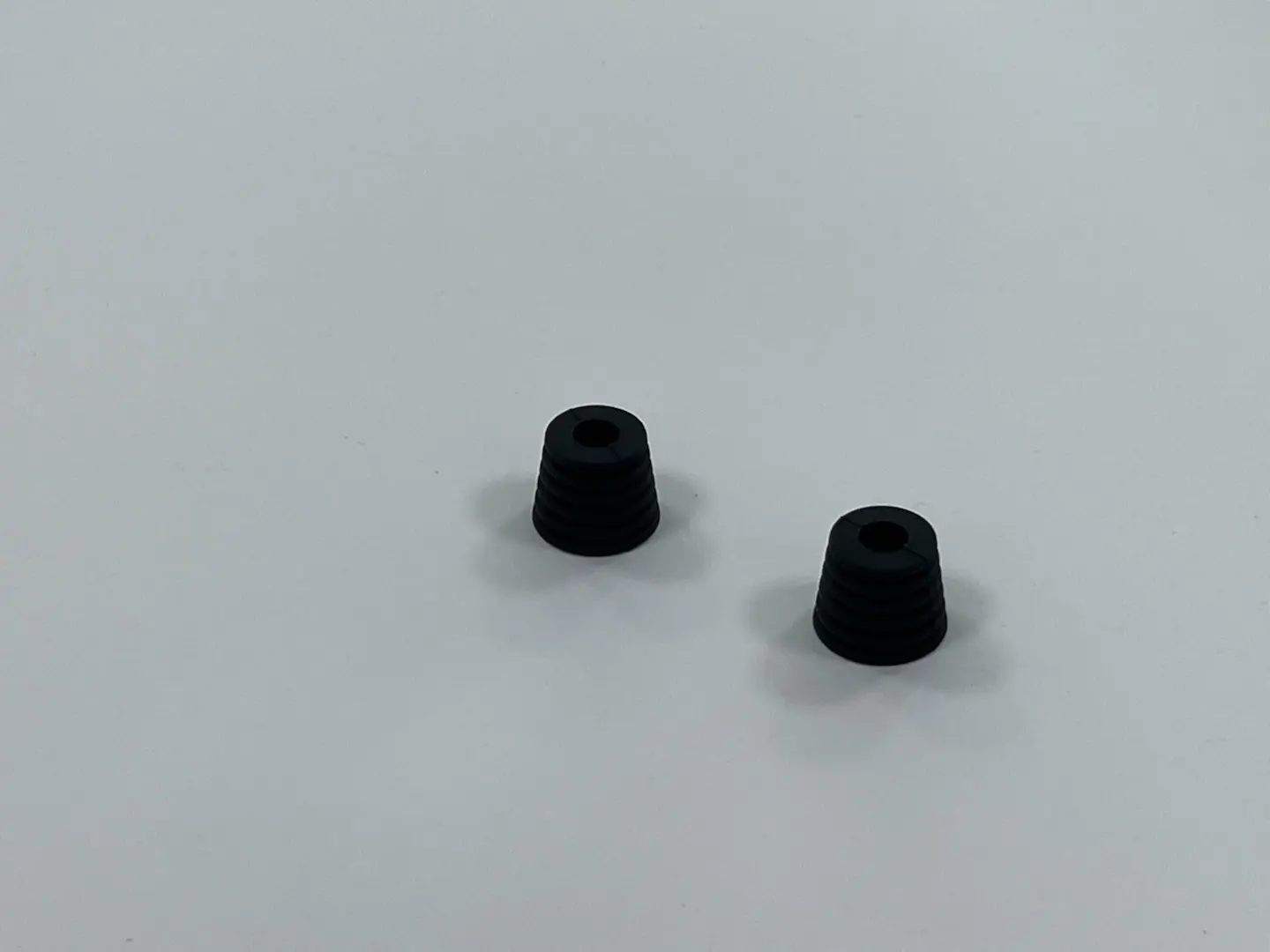 Custom molded black rubber tapered grommet, ribbed conical rubber seal for wire and cable