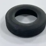 Custom molded solid rubber drive wheel tire with wavy tread, heavy-duty industrial rubber roller wheel