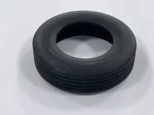 Custom molded solid rubber drive wheel tire with wavy tread, heavy-duty industrial rubber roller wheel