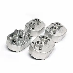 Custom CNC machined aluminum explosion-proof enclosures, precision metal housing with threaded ports for industrial sensors