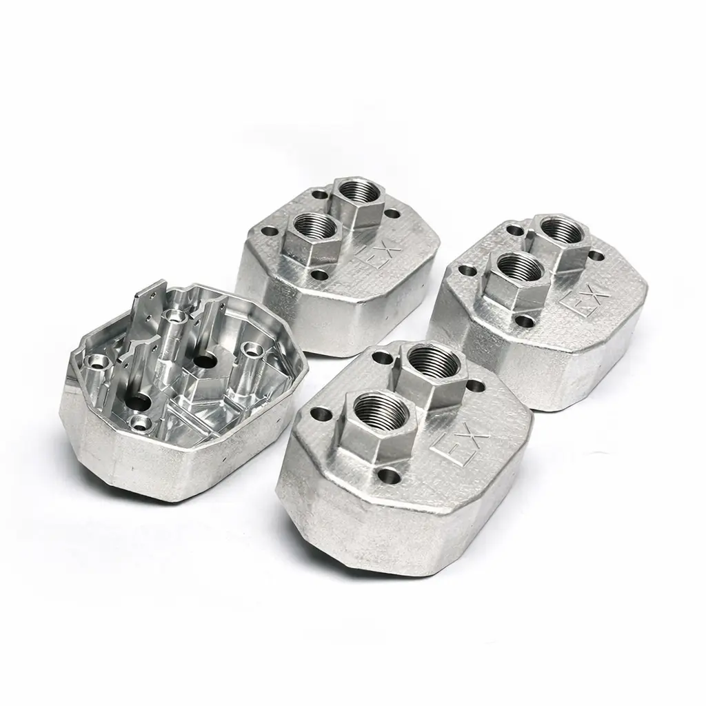 Custom CNC machined aluminum explosion-proof enclosures, precision metal housing with threaded ports for industrial sensors