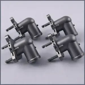 High precision CNC machining aluminum or stainless steel elbow pipe fittings with flange and anodized or coated finish for industrial and fluid applications