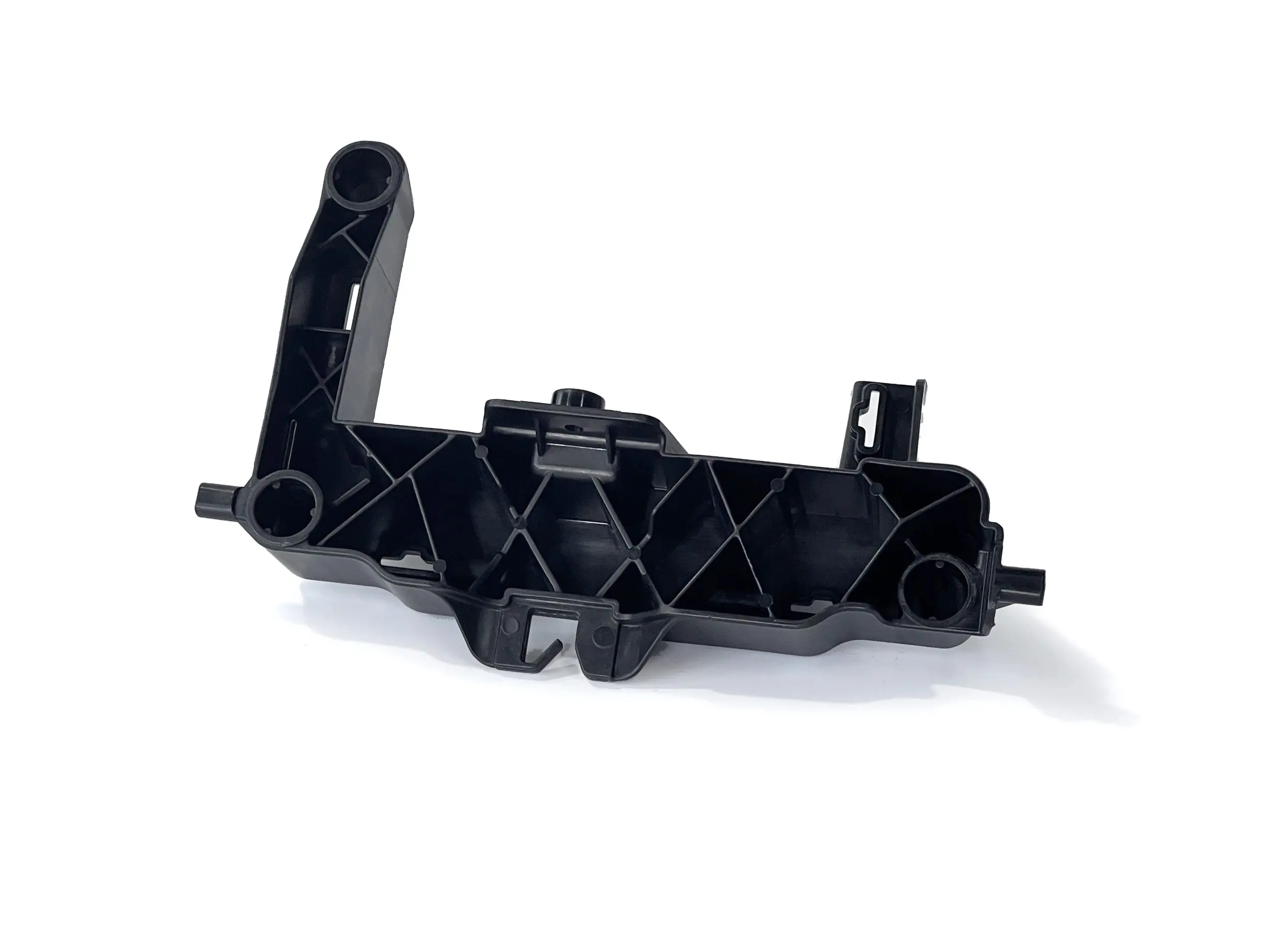Custom Injection Molded Black Automotive Plastic Bracket, Reinforced Nylon Support Part for Vehicle Components