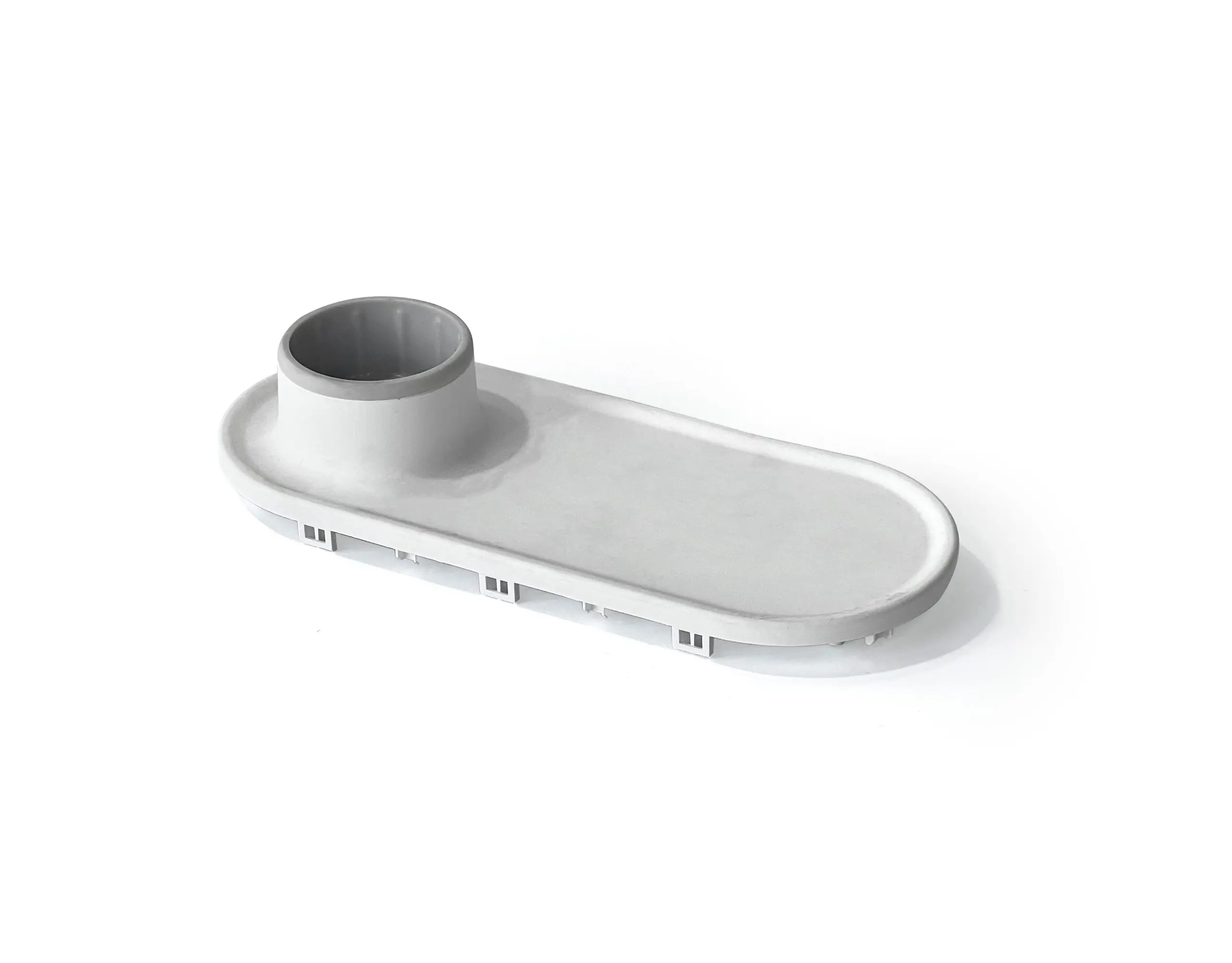 Custom Injection Molded Light Gray Plastic Air Duct Housing, Snap-Fit Plastic Bracket Cover for Home Appliance or HVAC System