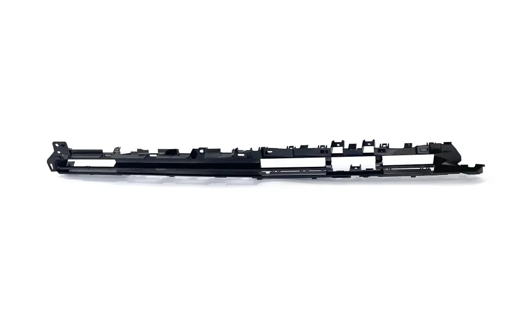 Custom Injection Molded Black Automotive Bumper Grille Bracket, Long Reinforced Plastic Mounting Frame for Front Fascia