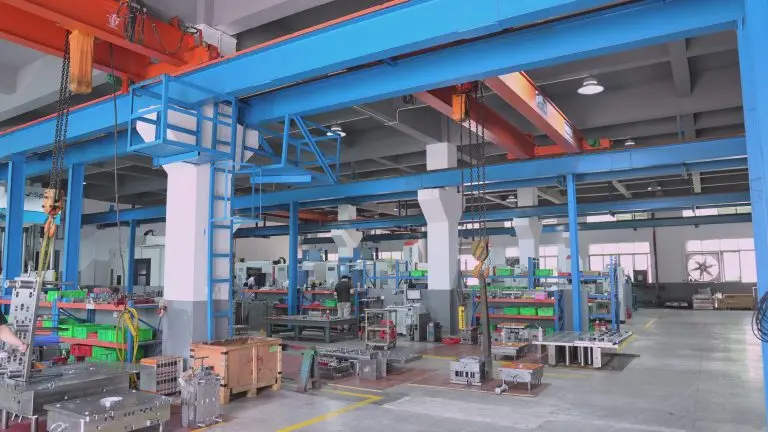 Injection Mold Manufacturing Workshop, Industrial Factory Floor with Precision Machining Equipment