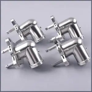 High precision CNC machining stainless steel elbow pipe fittings and valve components for industrial, oil and gas applications