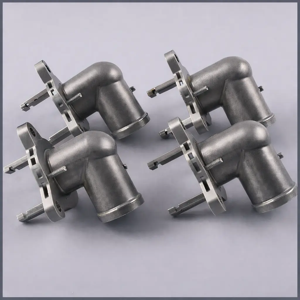 Custom metal elbow pipe fittings with flange manufactured by casting and CNC machining for industrial piping systems