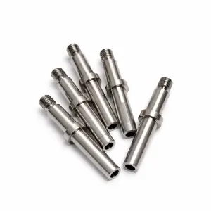 Custom precision CNC machined titanium alloy threaded shafts for industrial and aerospace applications