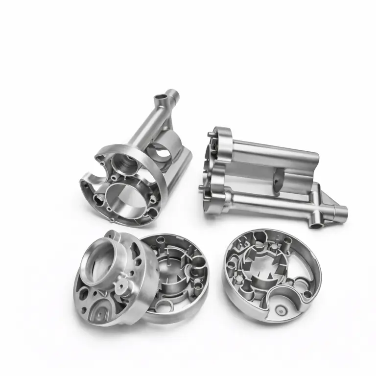 Custom CNC machined aluminum housing parts with complex internal structure for automotive and industrial equipment