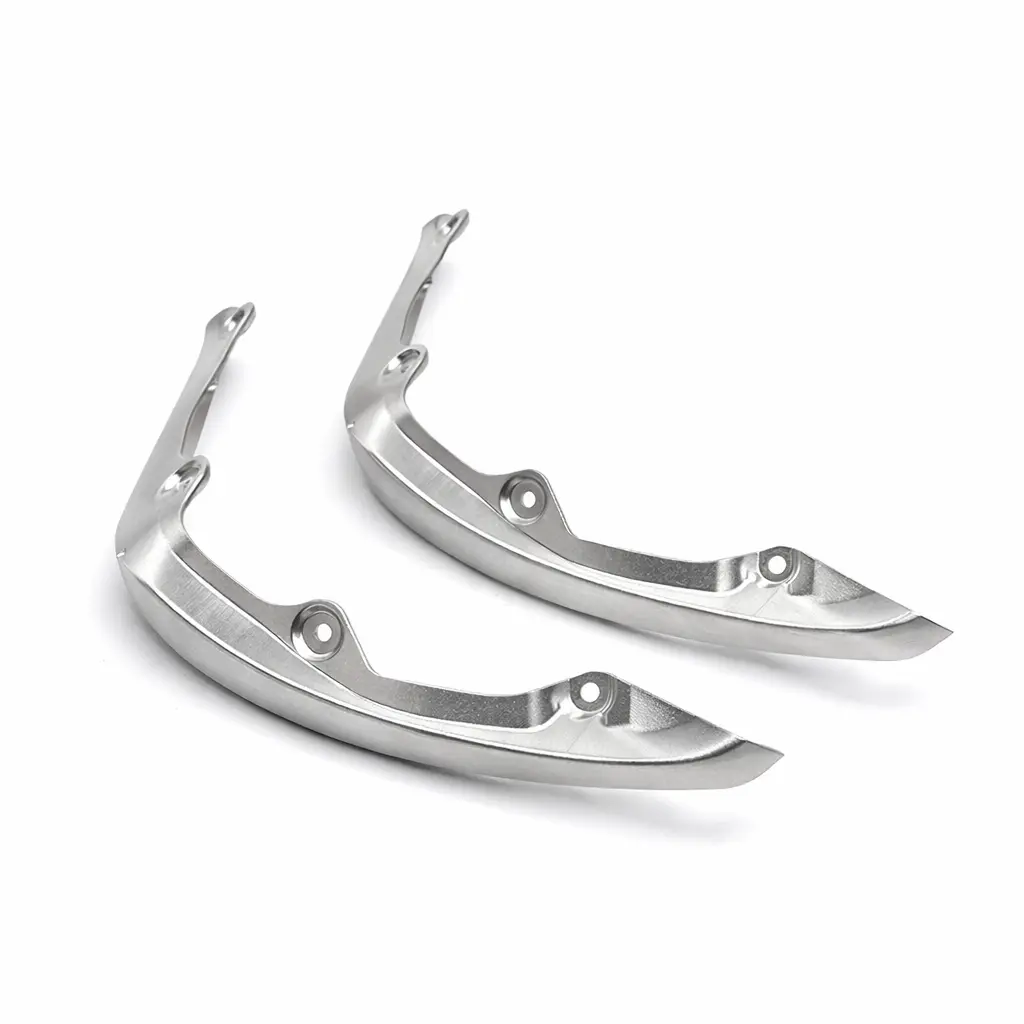 Custom CNC machined aluminum motorcycle frame brackets, precision metal trim components for automotive use
