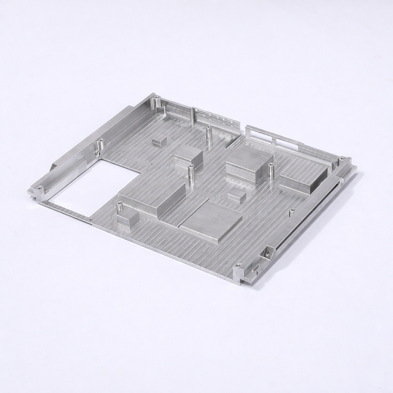 Custom CNC machined aluminum alloy heat sink enclosure, precision aluminum electronic housing with cooling fins