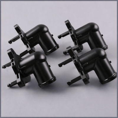Custom injection molded black plastic connectors for automotive and industrial applications with high precision