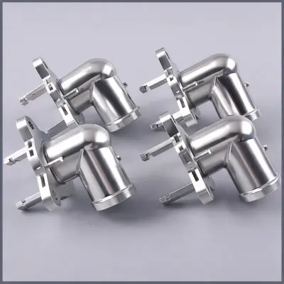 Custom stainless steel fabricated elbows, precision stainless steel fittings for industrial and automotive systems, corrosion-resistant, high-strength pipe connections